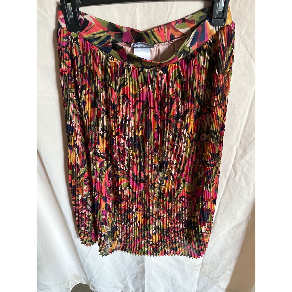 Jaclyn Smith Collection Pleated Skirt Floral Print Multicolor M/M